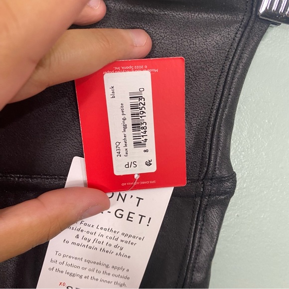 Spanx Faux Leather Leggings‎ Black Small Petite - Picture 4 of 5